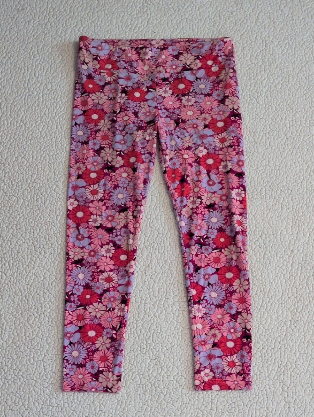 No Boundaries 70's Daisy Floral Super Soft Full Length Leggings Retro Pop Art